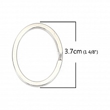Anneau porte cl&eacute;s forme ovale Acier Inoxydable 37 x 29 mm