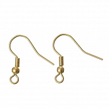 Support boucle d'oreille N&deg;24 Hame&ccedil;on plaqu&eacute; or 18 K x 2 paires