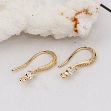 Support boucle d'oreille N&deg;25 Hame&ccedil;on plaqu&eacute; Or et Strass