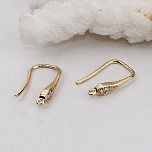 Support boucle d'oreille N&deg;26 Hame&ccedil;on plaqu&eacute; Or et Strass