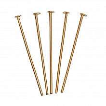 10 Clous 30 mm t&ecirc;te plate Plaqu&eacute; Or 14K