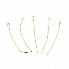 10 Clous 50 mm t&ecirc;te &oelig;il Plaqu&eacute; Or 18K