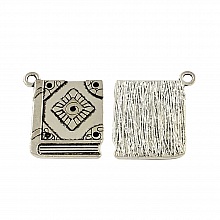 Breloque Pendentif Livre Motif losange au centre N&deg;03