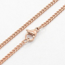 Collier N&deg;14 en acier inoxydable 50 cm Dor&eacute; Ros&eacute;