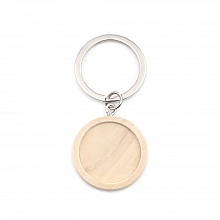 Support cabochon Porte cl&eacute; 25 mm Bois N&deg;01