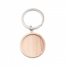 Support cabochon Porte cl&eacute; 30 mm Bois N&deg;01