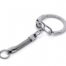 Porte cl&eacute;s argent&eacute; en m&eacute;tal 6 cm