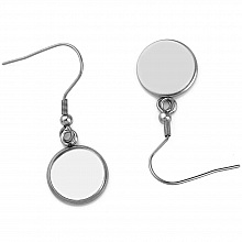 Support cabochon boucle d'oreille 18 mm N&deg;06 Argent Vieilli