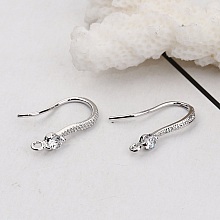 Support boucle d'oreille N&deg;01 Hame&ccedil;on plaqu&eacute; platine et Strass Transparent