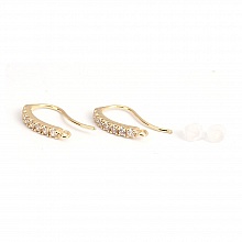 Support boucle d'oreille N&deg;31 Hame&ccedil;on plaqu&eacute; Or 18K et Strass Transparent