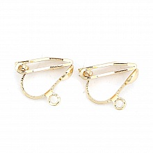 Support Boucle d'oreille Clip en cuivre plaqu&eacute; Or 18K N&deg;01