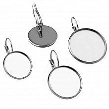 support cabochon rond acier inoxydable boucle d'oreille 12 mm N&deg;07