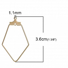 Appr&ecirc;t losange Dor&eacute; Support Boucle d'oreille N&deg;02 x 1 pi&egrave;ce