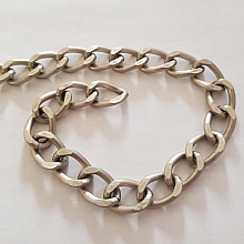 1 m&egrave;tre de chaine plate Argent mat N&deg;02 18 x 12 mm