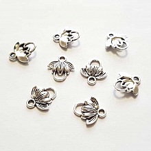 Breloque Fleur M&eacute;tal N&deg;120 x 10 pi&egrave;ces Argent
