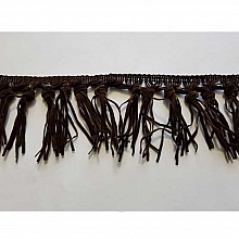 Frange Fantaisie En Su&eacute;dine de 10 cm De Large Marron Fonc&eacute;
