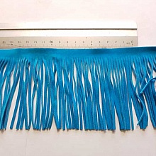 Frange En Su&eacute;dine de 10 cm De Large Turquoise