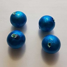 Perle Ronde Papier Mach&eacute; GT 24mm Bleu Turquoise