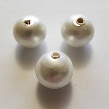 Perle Ronde Papier Mach&eacute; GT 24mm Blanc Nacr&eacute;