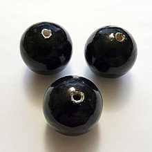 Perle Ronde Papier Mach&eacute; GT 30mm Noir