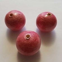 Perle Ronde Papier Mach&eacute; GT 30mm Rose
