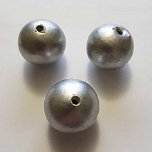 Perle Ronde Papier Mach&eacute; GT 30mm Argent&eacute;
