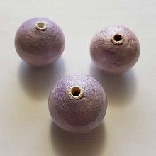Perle Ronde Papier Mach&eacute; GT 30mm Mauve