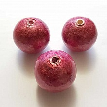Perle Ronde Papier Mach&eacute; GT 30mm Rose 02