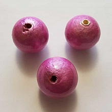 Perle Ronde Papier Mach&eacute; GT 30mm Fushia