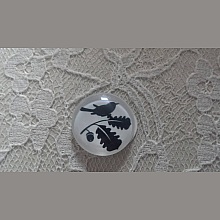 cabochon rond en verre 10mm oiseaux 017 