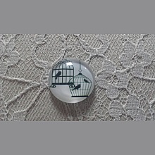 cabochon rond en verre 10mm oiseaux 003 