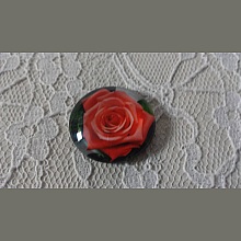 cabochon rond en verre 20mm fleur 01-022 