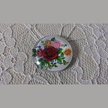cabochon rond en verre 20mm fleur 01-014 