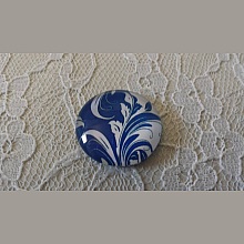 cabochon rond en verre 25mm fleur 042 