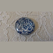 cabochon rond en verre 25mm fleur 015 