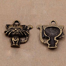 lot de 5 breloques chats en m&eacute;tal bronze-N&deg;01 Pendentif Chat 
