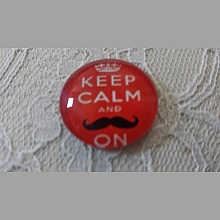cabochon rond en verre 25mm moustache 043 