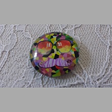 cabochon rond en verre 25mm moustache 040 