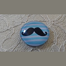 cabochon rond en verre 25mm moustache 036 