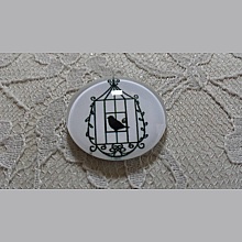 cabochon rond en verre 20mm oiseaux 023 