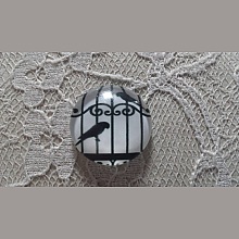 cabochon rond en verre 25mm oiseaux 008 
