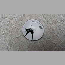 cabochon rond en verre 25mm chat 019 