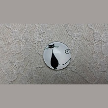 cabochon rond en verre 25mm chat 013 