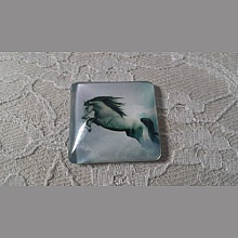 cabochon carr&eacute; en verre 30mm 030 