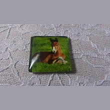 cabochon carr&eacute; en verre 30mm 028 