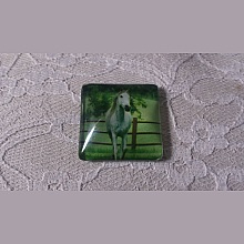cabochon carr&eacute; en verre 30mm 026 