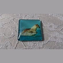 cabochon carr&eacute; en verre 30mm 022 