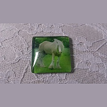 cabochon carr&eacute; en verre 30mm 010 
