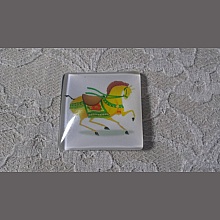 cabochon carr&eacute; en verre 30mm 004 
