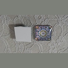 cabochon carr&eacute; en verre 25mm 042 